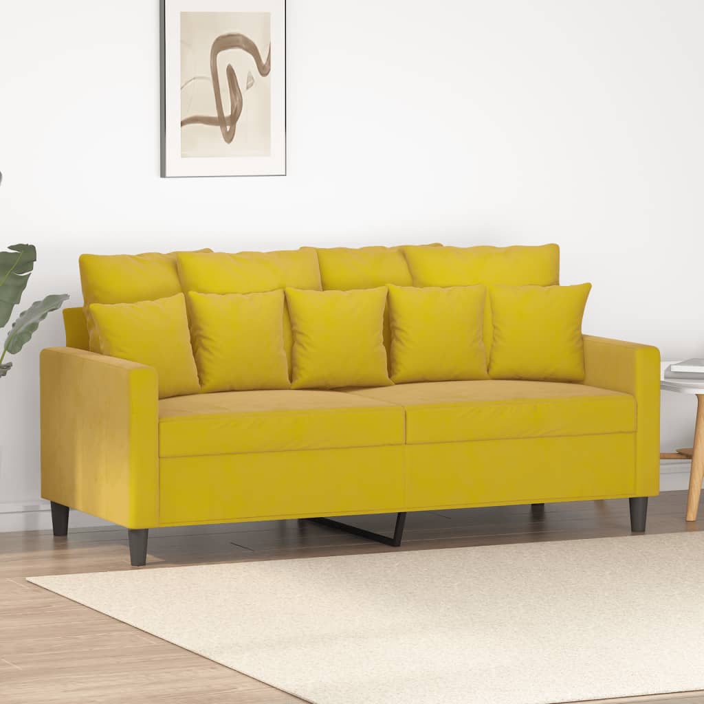 2-Sitzer-Sofa Gelb 140 cm Samt