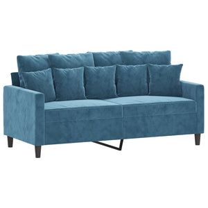 vidaXL 2-Sitzer-Sofa Blau 140 cm Samt