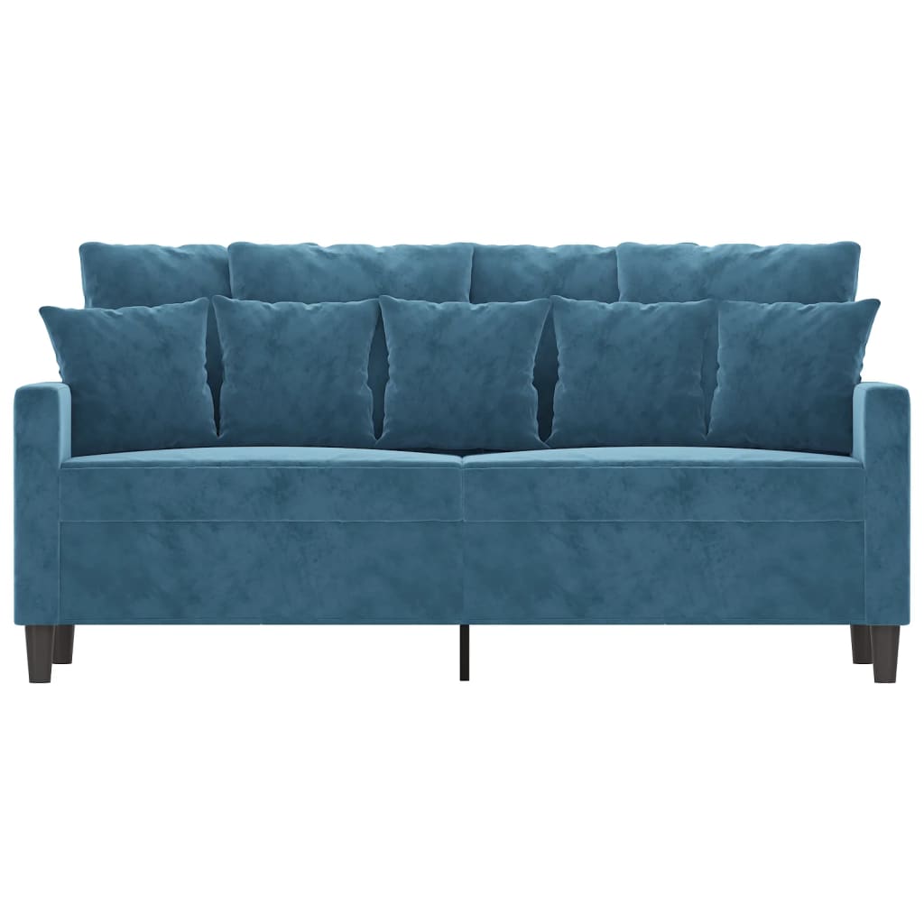 vidaXL 2-Sitzer-Sofa Blau 140 cm Samt