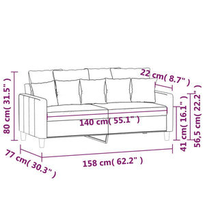 vidaXL 2-Sitzer-Sofa Blau 140 cm Samt