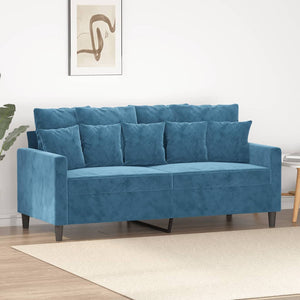 vidaXL 2-Sitzer-Sofa Blau 140 cm Samt