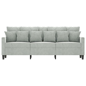 vidaXL 3-Sitzer-Sofa Hellgrau 180 cm Samt