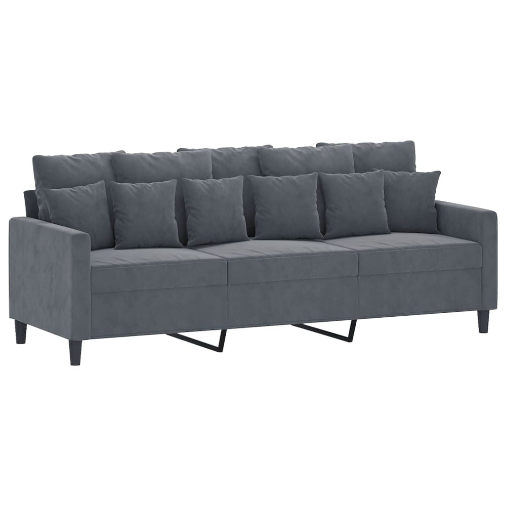 3-Sitzer-Sofa Dunkelgrau 180 cm Samt Stilecasa