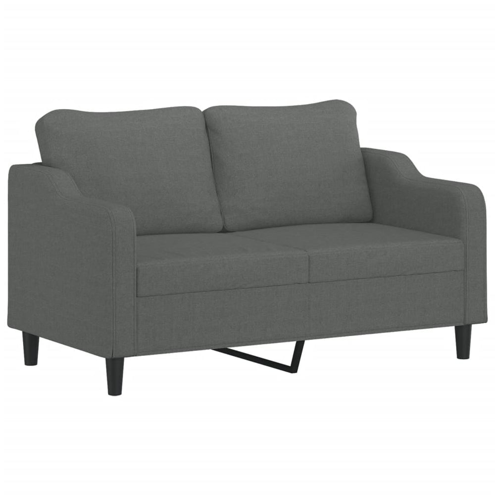 2-Sitzer-Sofa Dunkelgrau 140 cm Stoff Stilecasa