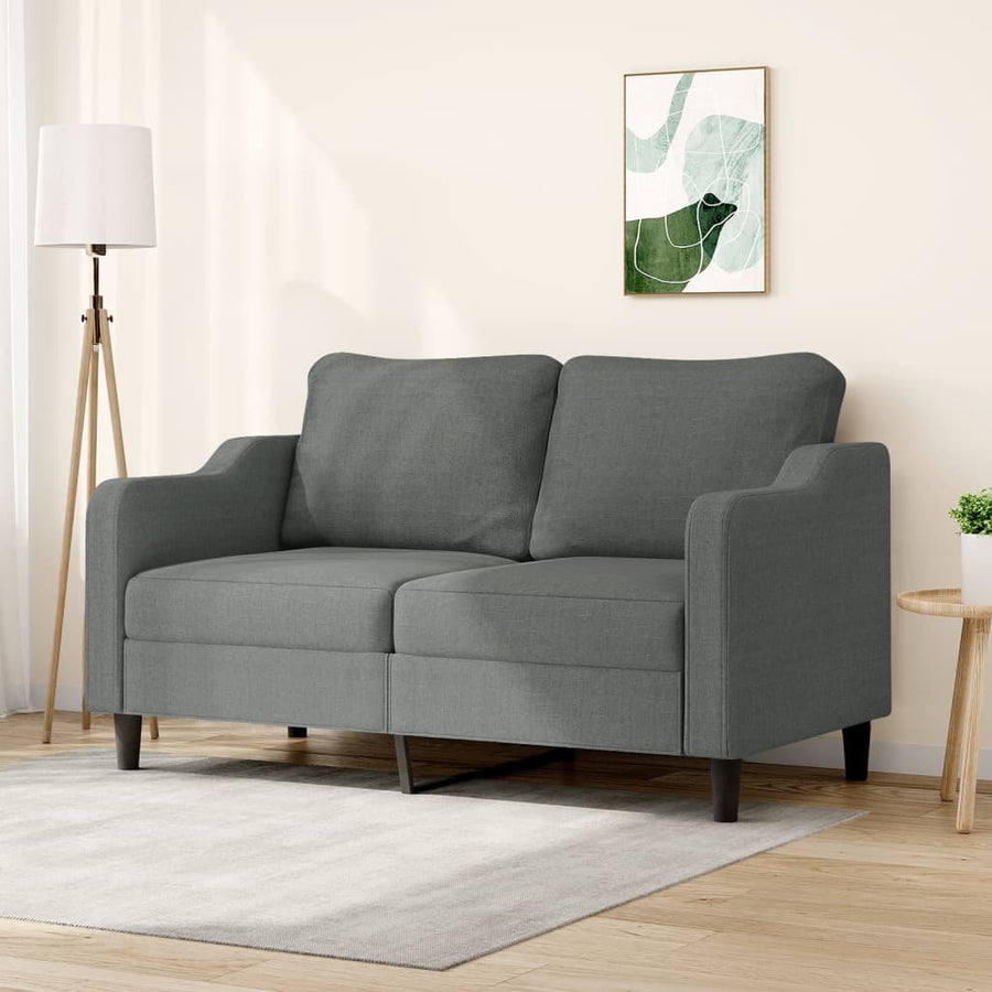 2-Sitzer-Sofa Dunkelgrau 140 cm Stoff Stilecasa