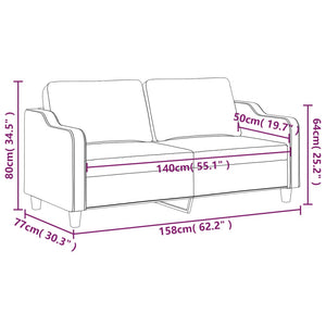 2-Sitzer-Sofa Creme 140 cm Stoff