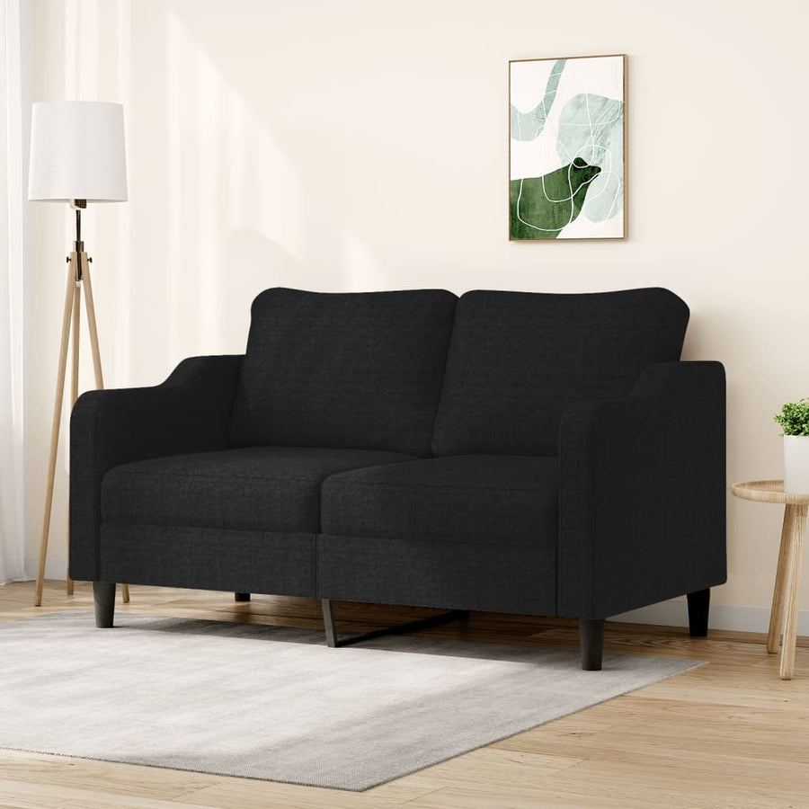 2-Sitzer-Sofa Schwarz 140 cm Stoff Stilecasa