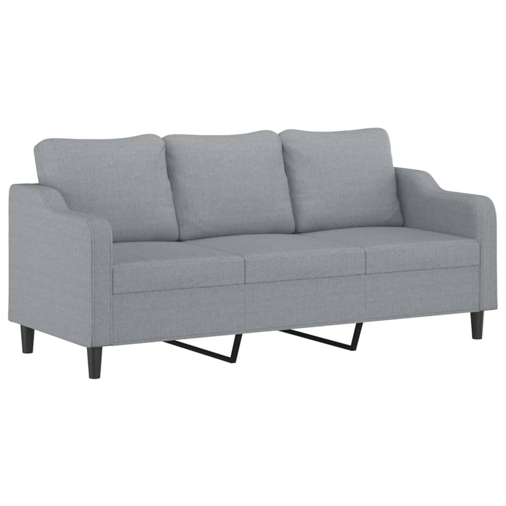 3-Sitzer-Sofa Hellgrau 180 cm Stoff Stilecasa