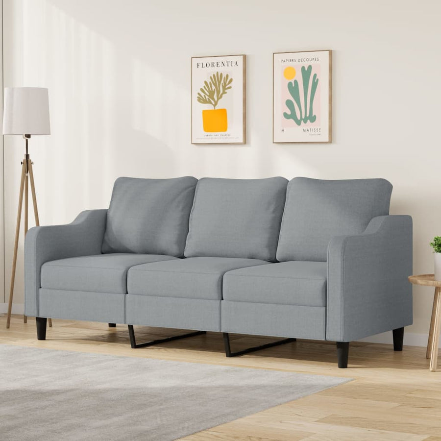 3-Sitzer-Sofa Hellgrau 180 cm Stoff Stilecasa