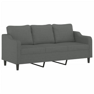 vidaXL 3-Sitzer-Sofa Dunkelgrau 180 cm Stoff