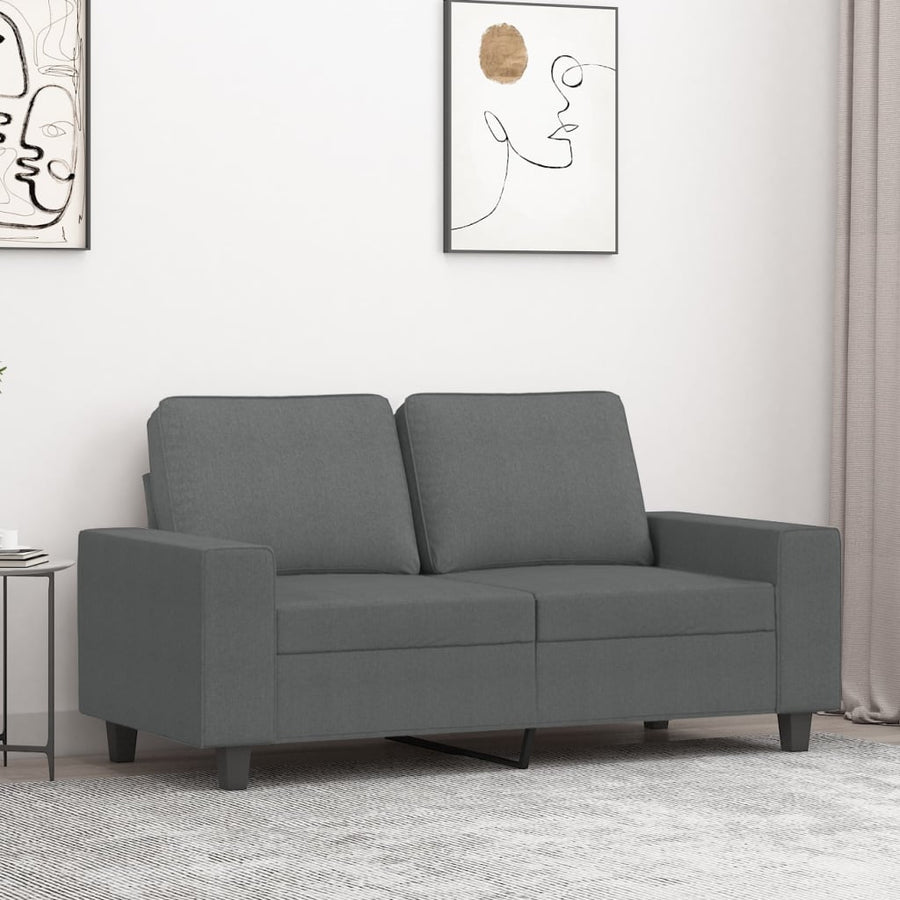 2-Sitzer-Sofa Dunkelgrau 120 cm Stoff Stilecasa