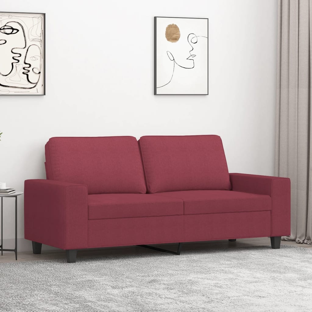 vidaXL 2-Sitzer-Sofa Weinrot 140 cm Stoff