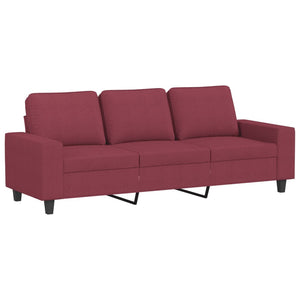 vidaXL 3-Sitzer-Sofa Weinrot 180 cm Stoff