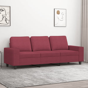 vidaXL 3-Sitzer-Sofa Weinrot 180 cm Stoff