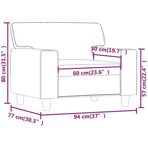 vidaXL Sessel Schwarz 60 cm Kunstleder