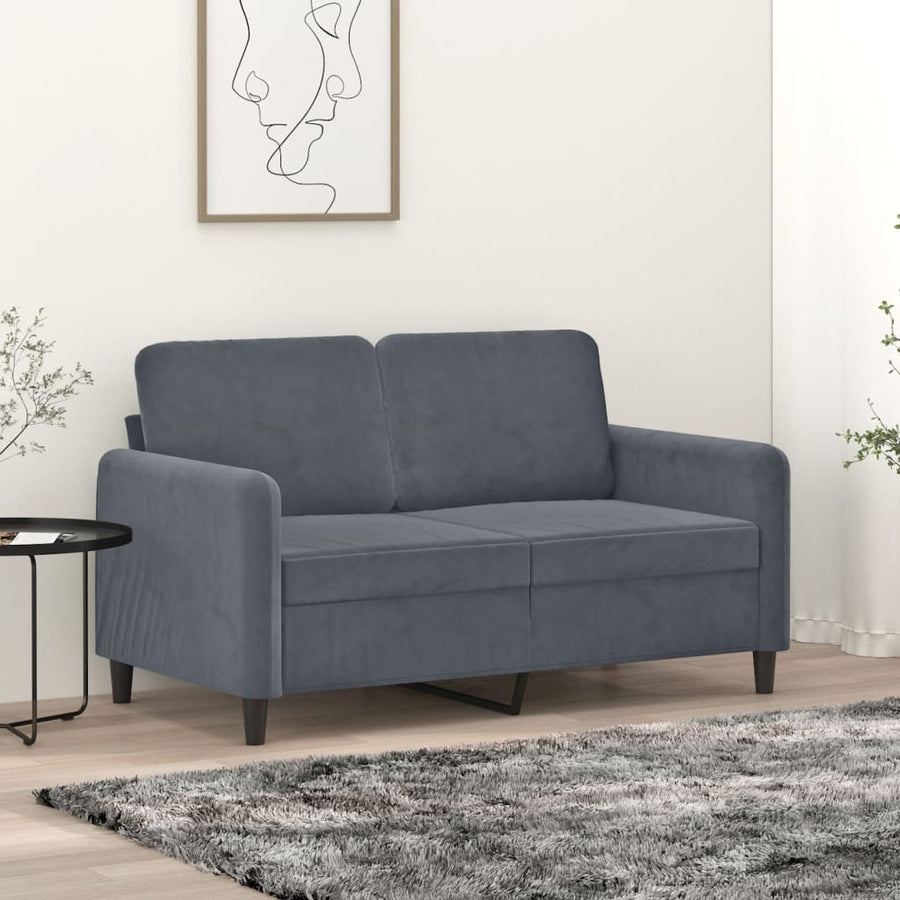 2-Sitzer-Sofa Dunkelgrau 120 cm Samt Stilecasa