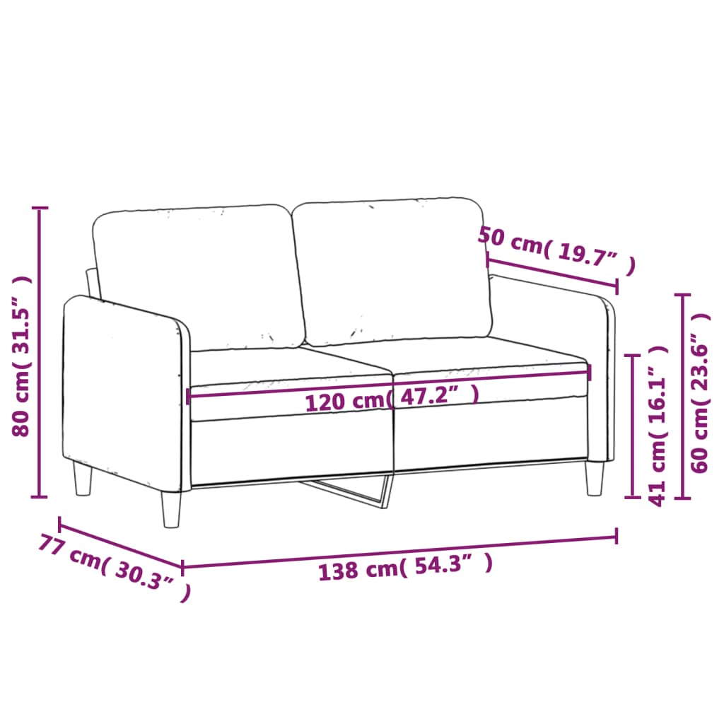 2-Sitzer-Sofa Gelb 120 cm Samt Stilecasa