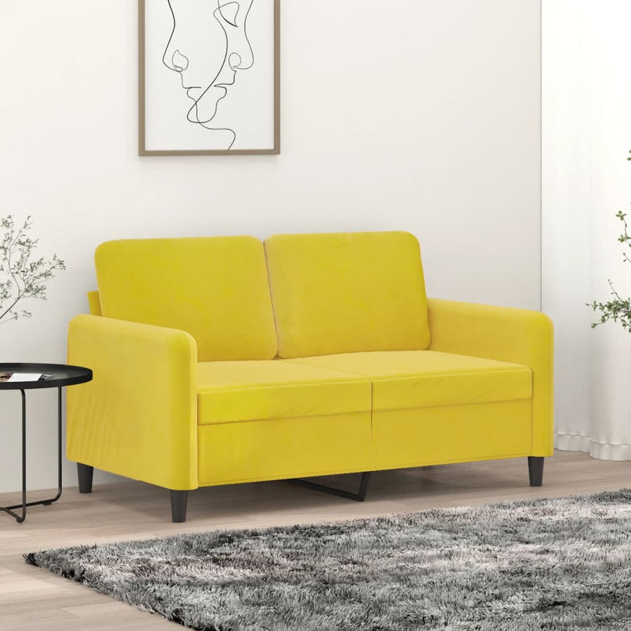 2-Sitzer-Sofa Gelb 120 cm Samt Stilecasa