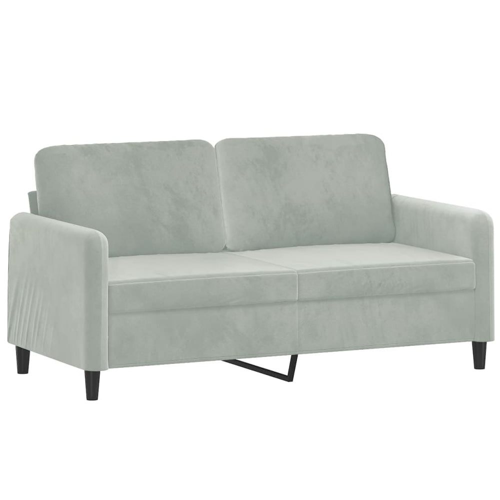 2-Sitzer-Sofa Hellgrau 140 cm Samt Stilecasa