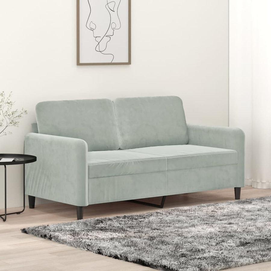 2-Sitzer-Sofa Hellgrau 140 cm Samt Stilecasa