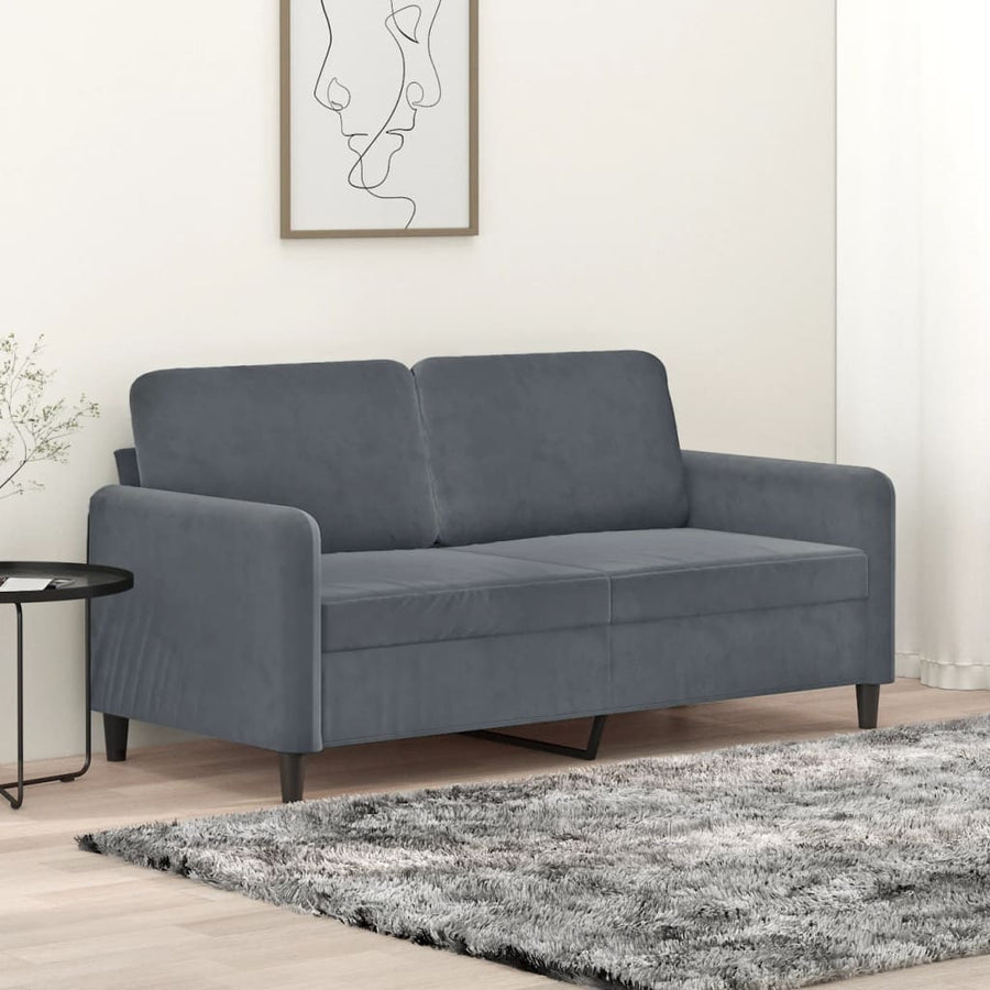 2-Sitzer-Sofa Dunkelgrau 140 cm Samt Stilecasa