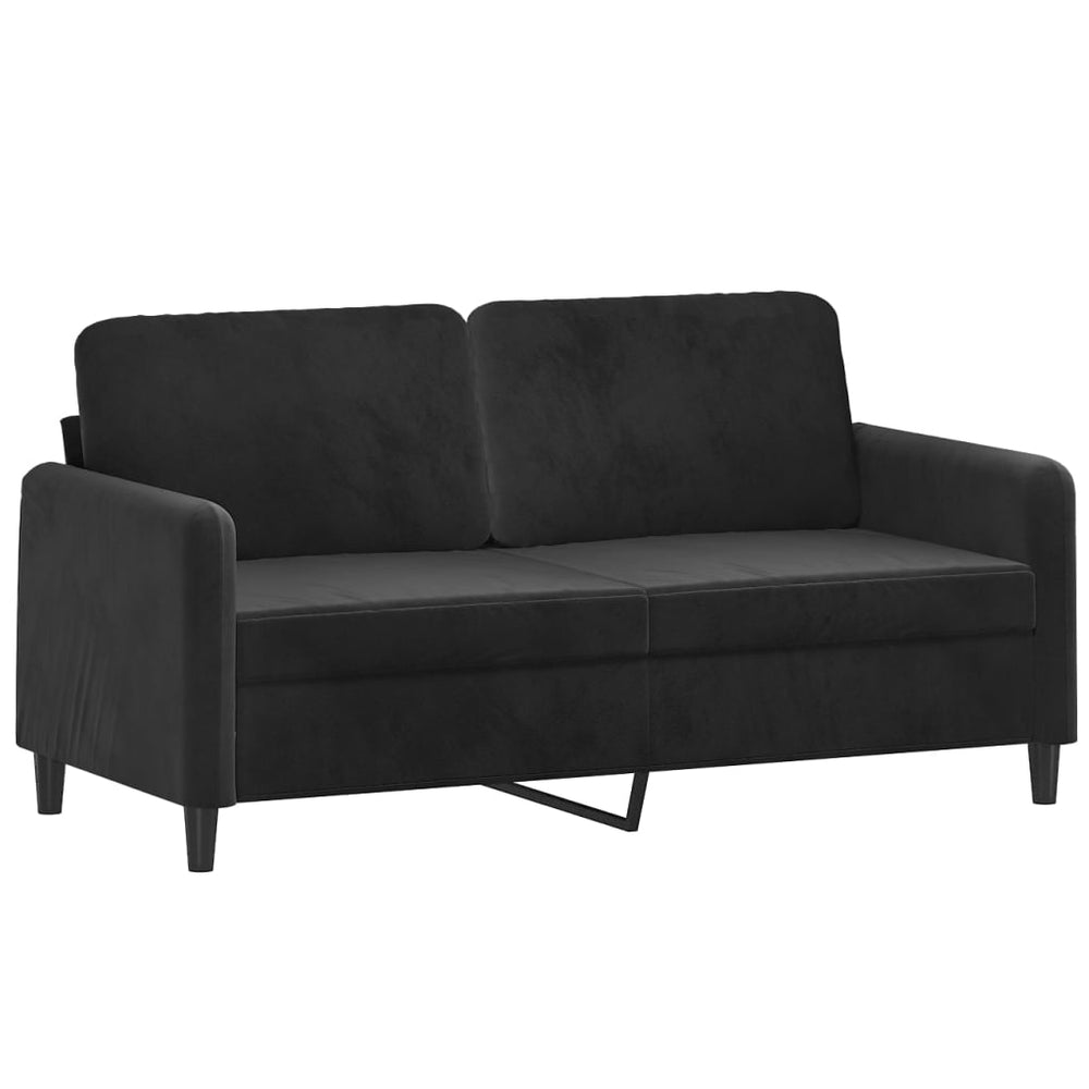 2-Sitzer-Sofa Schwarz 140 cm Samt Stilecasa