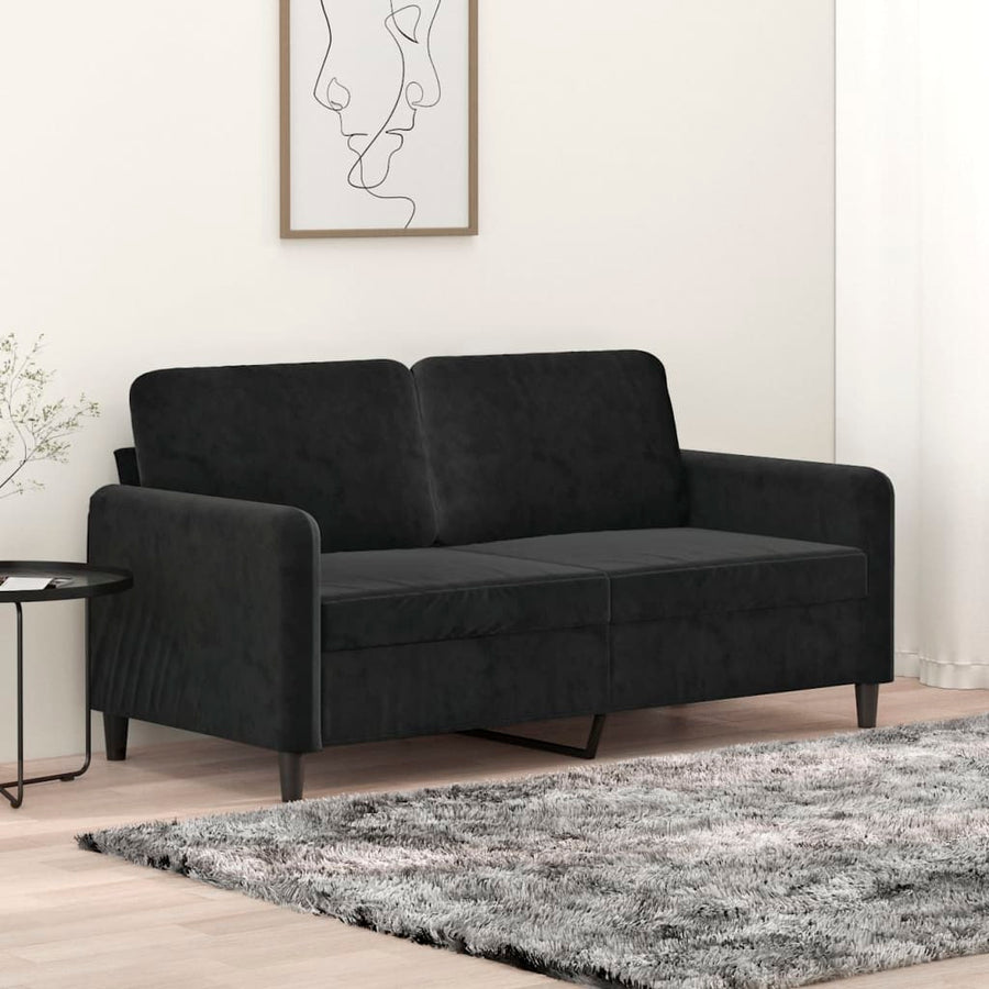 2-Sitzer-Sofa Schwarz 140 cm Samt Stilecasa