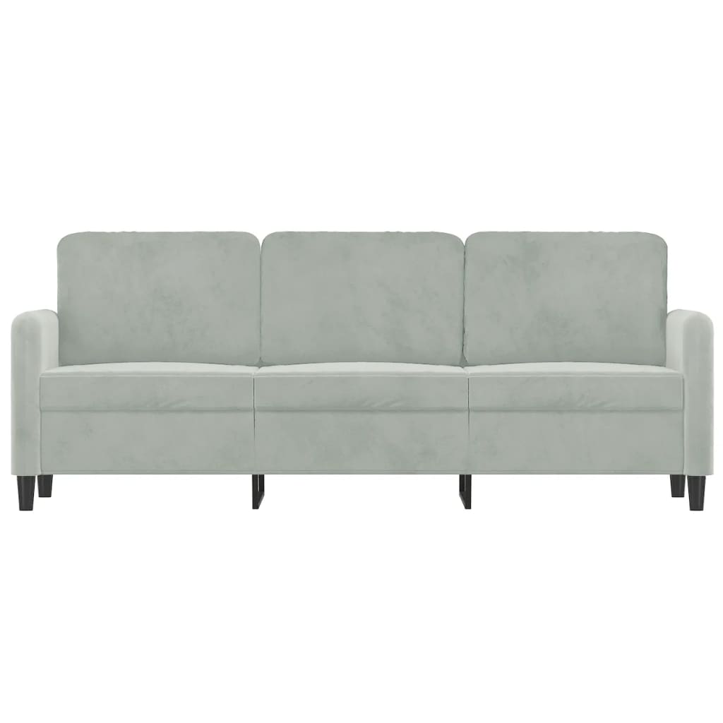 vidaXL 3-Sitzer-Sofa Hellgrau 180 cm Samt