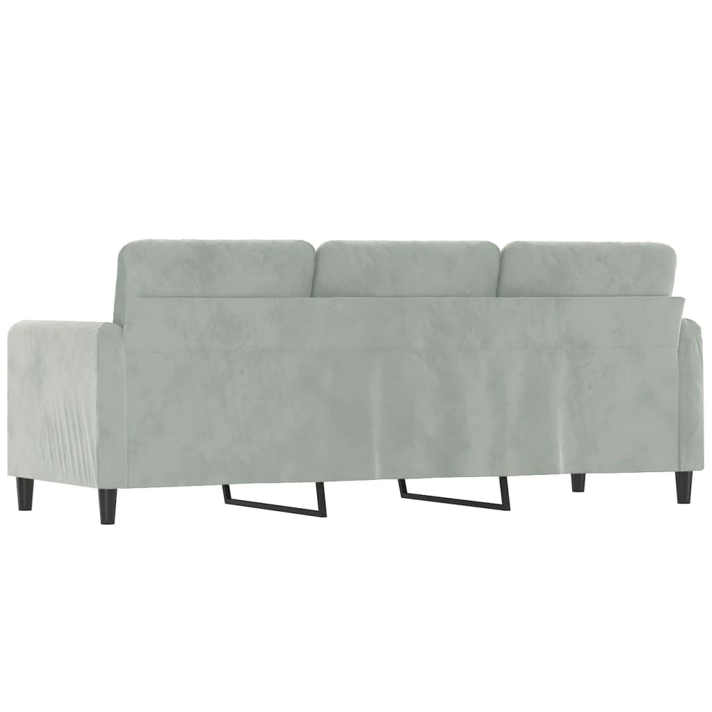 vidaXL 3-Sitzer-Sofa Hellgrau 180 cm Samt