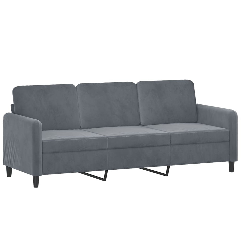 3-Sitzer-Sofa Dunkelgrau 180 cm Samt Stilecasa