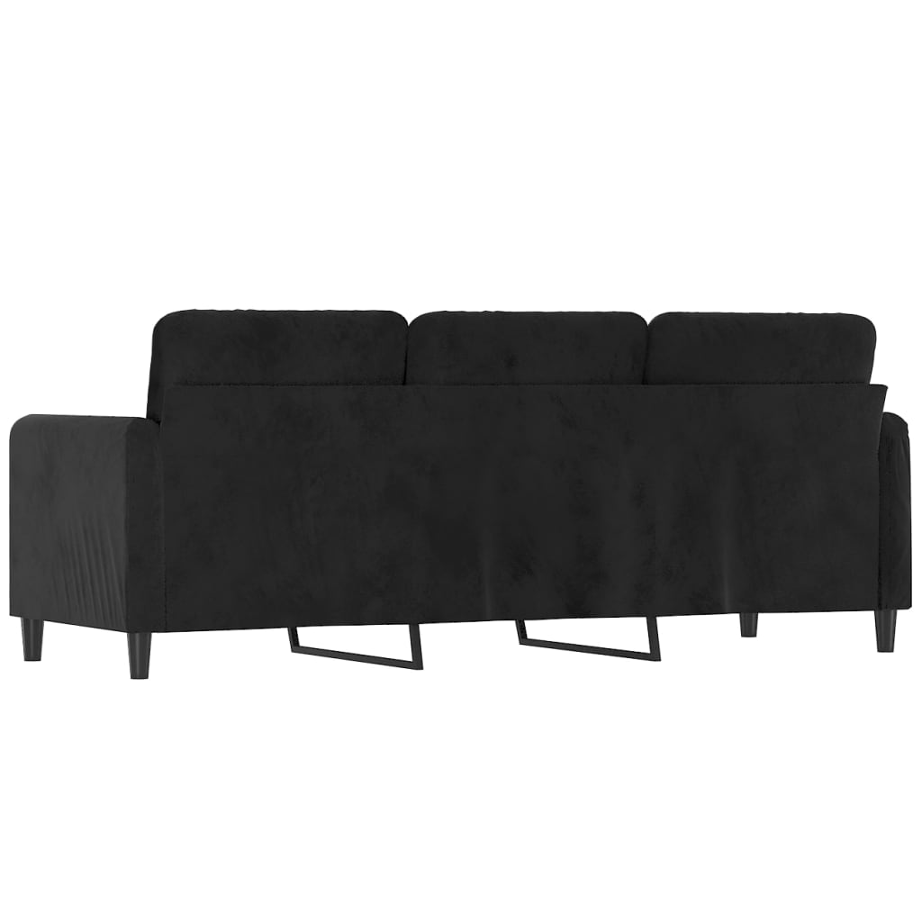 vidaXL 3-Sitzer-Sofa Schwarz 180 cm Samt