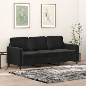 vidaXL 3-Sitzer-Sofa Schwarz 180 cm Samt