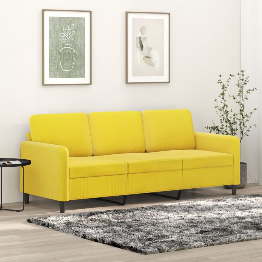 3-Sitzer-Sofa Gelb 180 cm Samt Stilecasa