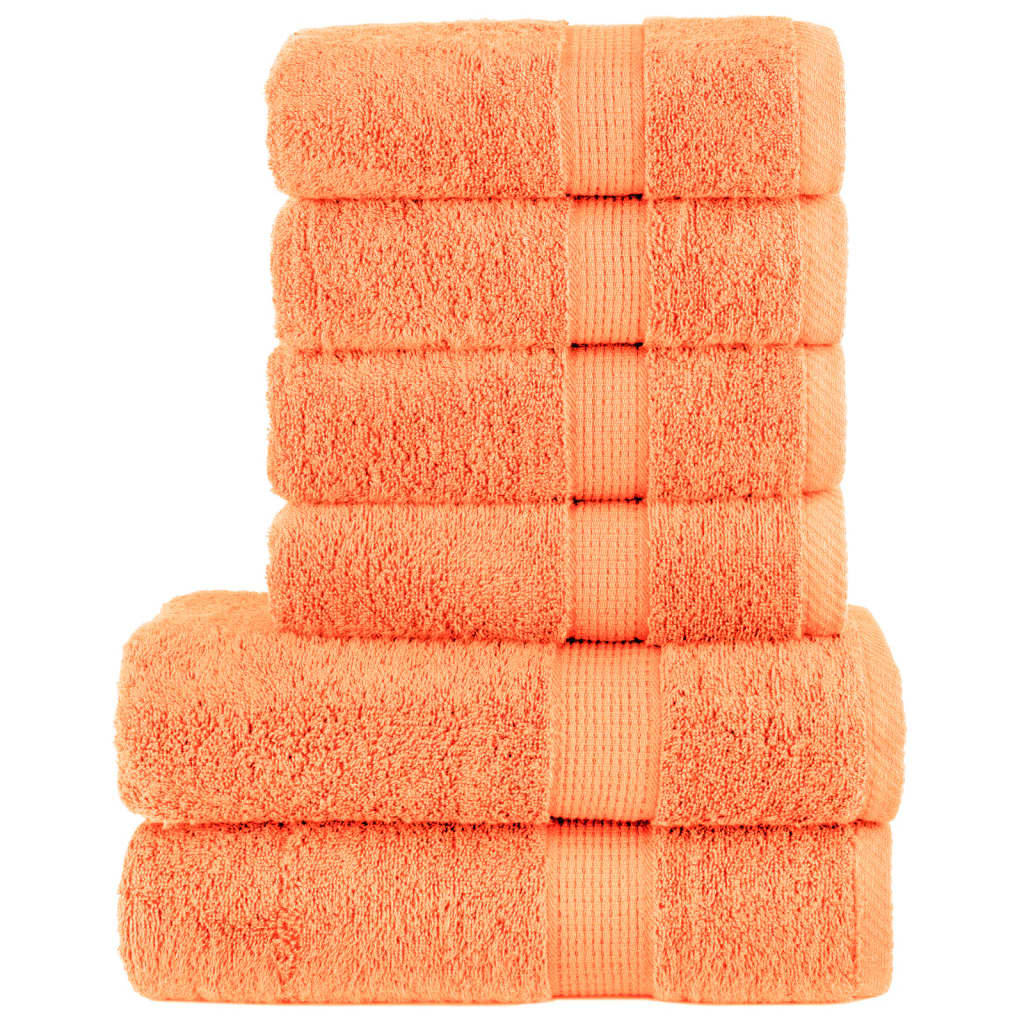 vidaXL 6 tlg. Premium-Handtuch-Set SOLUND Orange 600 g/m²