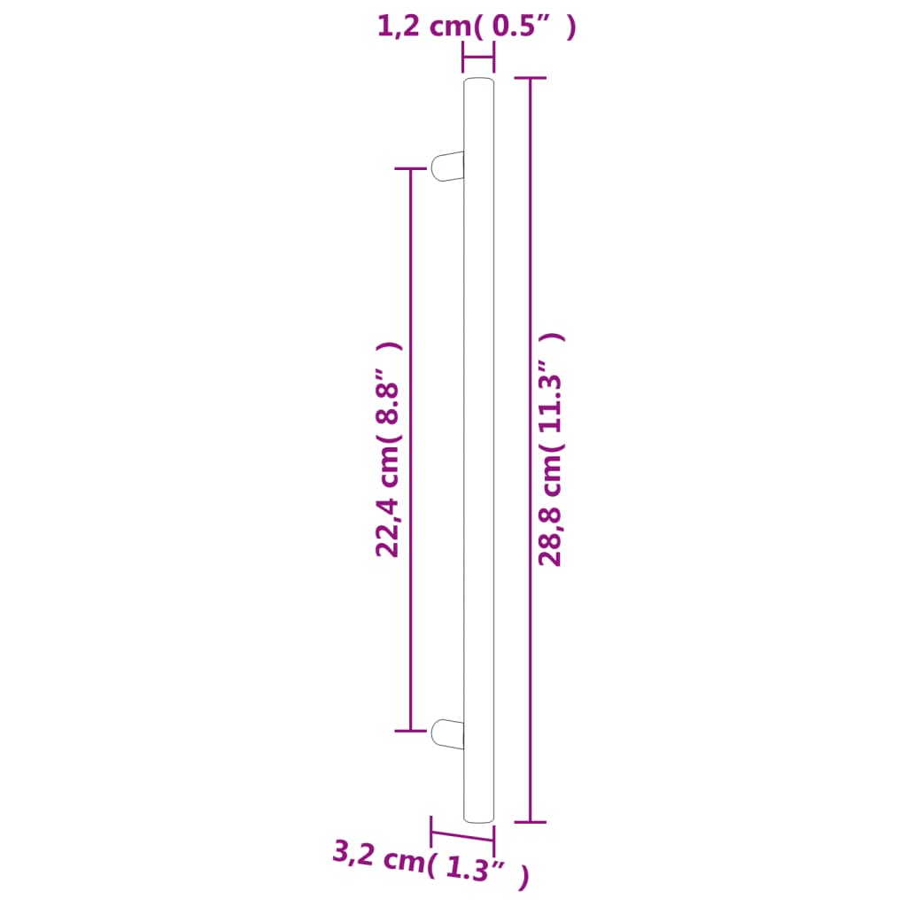 Möbelgriffe 20 Stk. Silbern 224 mm Edelstahl Stilecasa