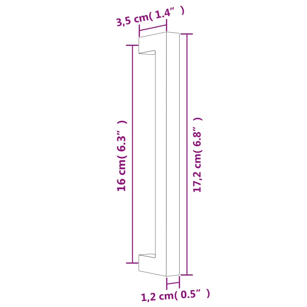 vidaXL Möbelgriffe 20 Stk. Schwarz 160 mm Edelstahl