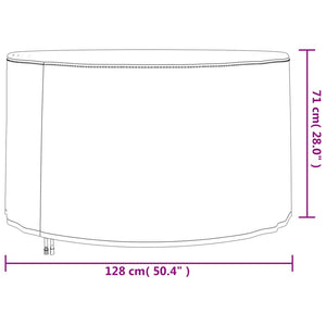 Gartenmöbel-Abdeckung Rund Schwarz Ø 128x71 cm 420D Oxford Stilecasa