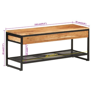 vidaXL Schuhbank 110x35x45 cm Massivholz Akazie und Eisen