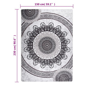 vidaXL Teppich Waschbar Mehrfarbig 150x230 cm Rutschfest