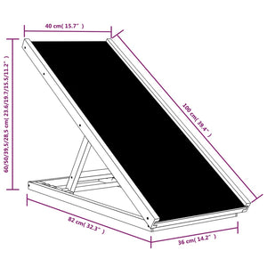 Hunderampe Grau 100x40 cm Massivholz Tanne Stilecasa