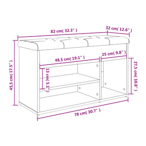 vidaXL Schuhbank Weiß 82x32x45,5 cm Holzwerkstoff