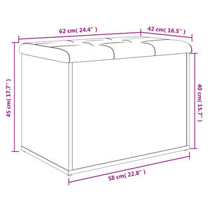 Sitzbank mit Stauraum Betongrau 62x42x45 cm Holzwerkstoff Stilecasa