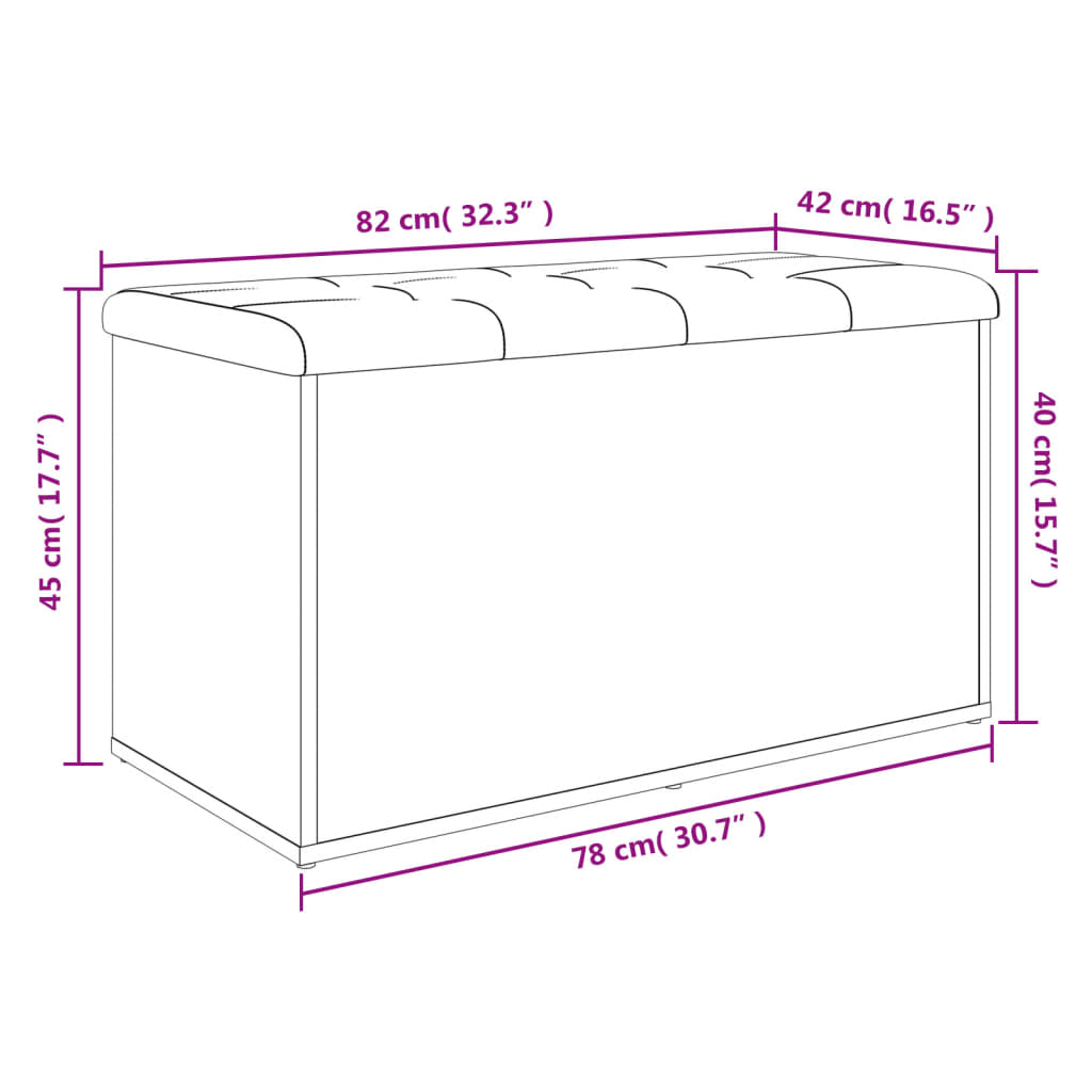 vidaXL Sitzbank mit Stauraum Weiß 82x42x45 cm Holzwerkstoff