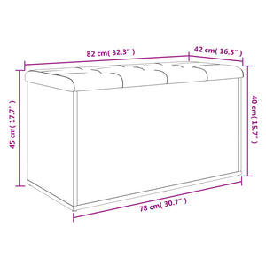 vidaXL Sitzbank mit Stauraum Weiß 82x42x45 cm Holzwerkstoff