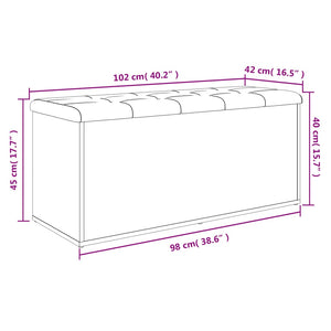 Sitzbank mit Stauraum Schwarz 102x42x45 cm Holzwerkstoff Stilecasa