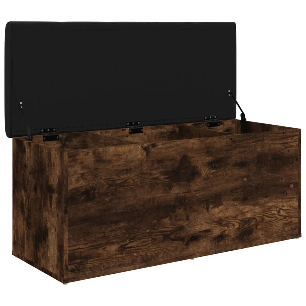 vidaXL Sitzbank mit Stauraum Räuchereiche 102x42x45 cm Holzwerkstoff