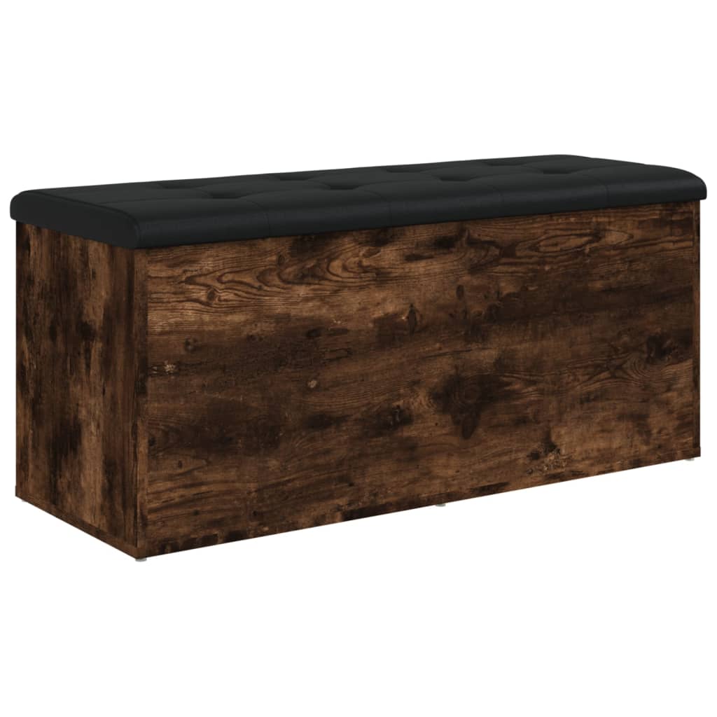 vidaXL Sitzbank mit Stauraum Räuchereiche 102x42x45 cm Holzwerkstoff