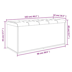 vidaXL Sitzbank mit Stauraum Grau Sonoma 102x42x45 cm Holzwerkstoff