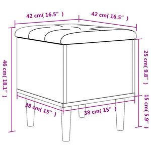 vidaXL Sitzbank mit Stauraum Braun Eichen-Optik 42x42x46 cm