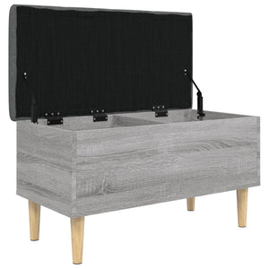 vidaXL Sitzbank mit Stauraum Grau Sonoma 82x42x46 cm Holzwerkstoff